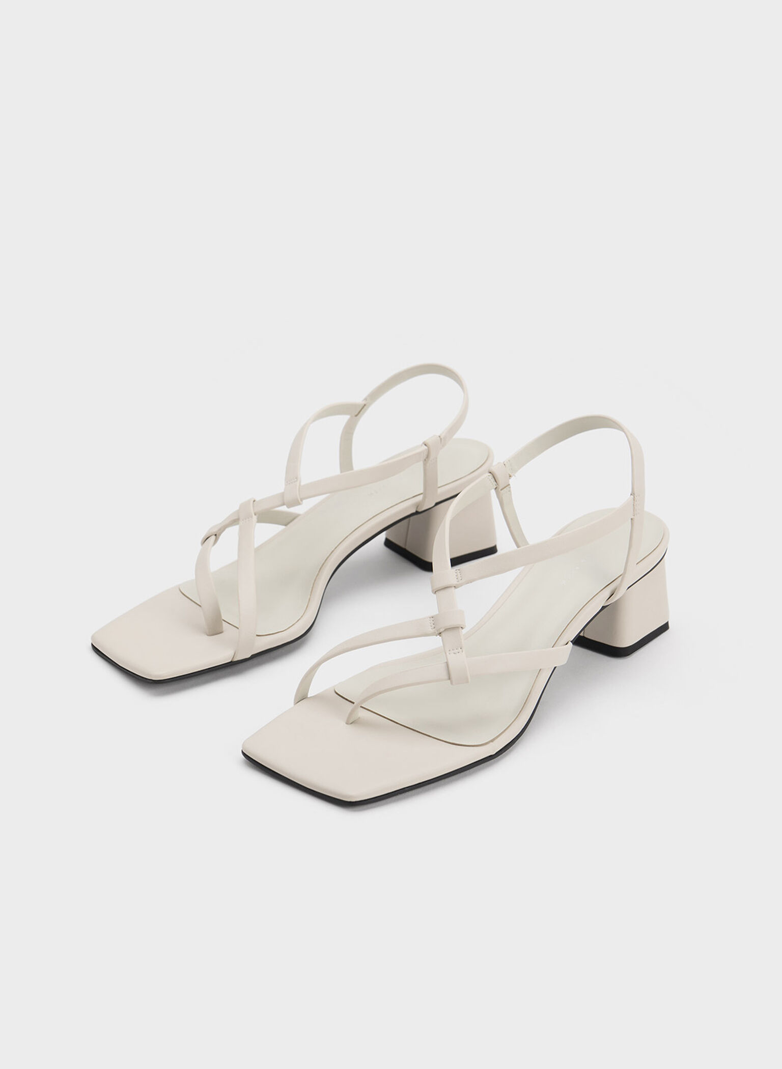 Asymmetric Interwoven Thong Sandals, Chalk, hi-res