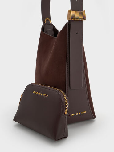 Edna Recycled Suede Bucket Bag, , hi-res