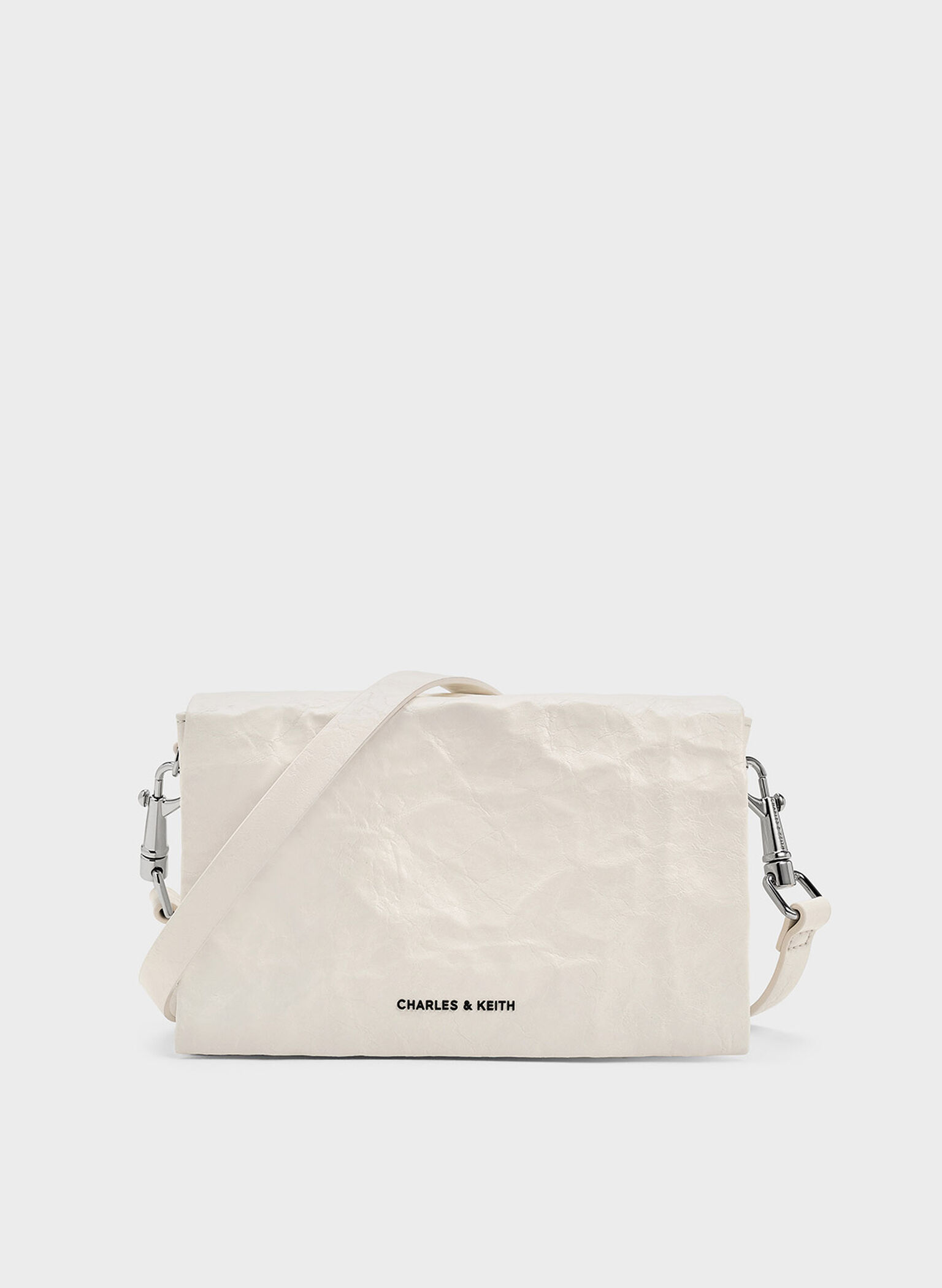 Matina Crinkle-Effect Crossbody Bag, Cream, hi-res