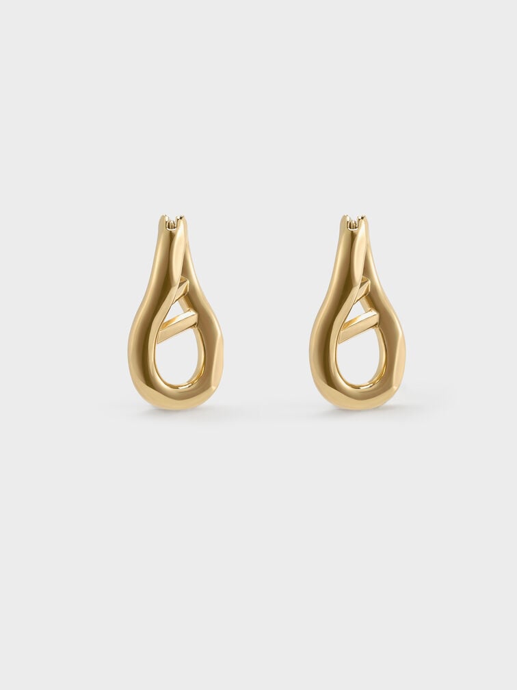 Nyra Sculptural Drop Earrings, Gold, hi-res