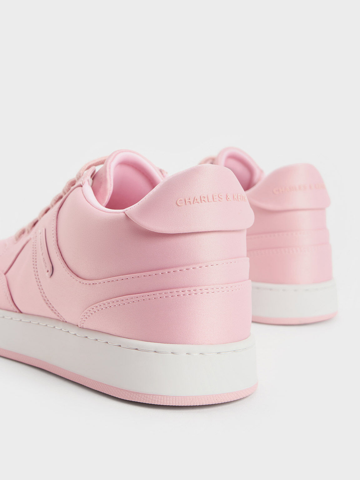 Satin Low Top Sneakers Pink