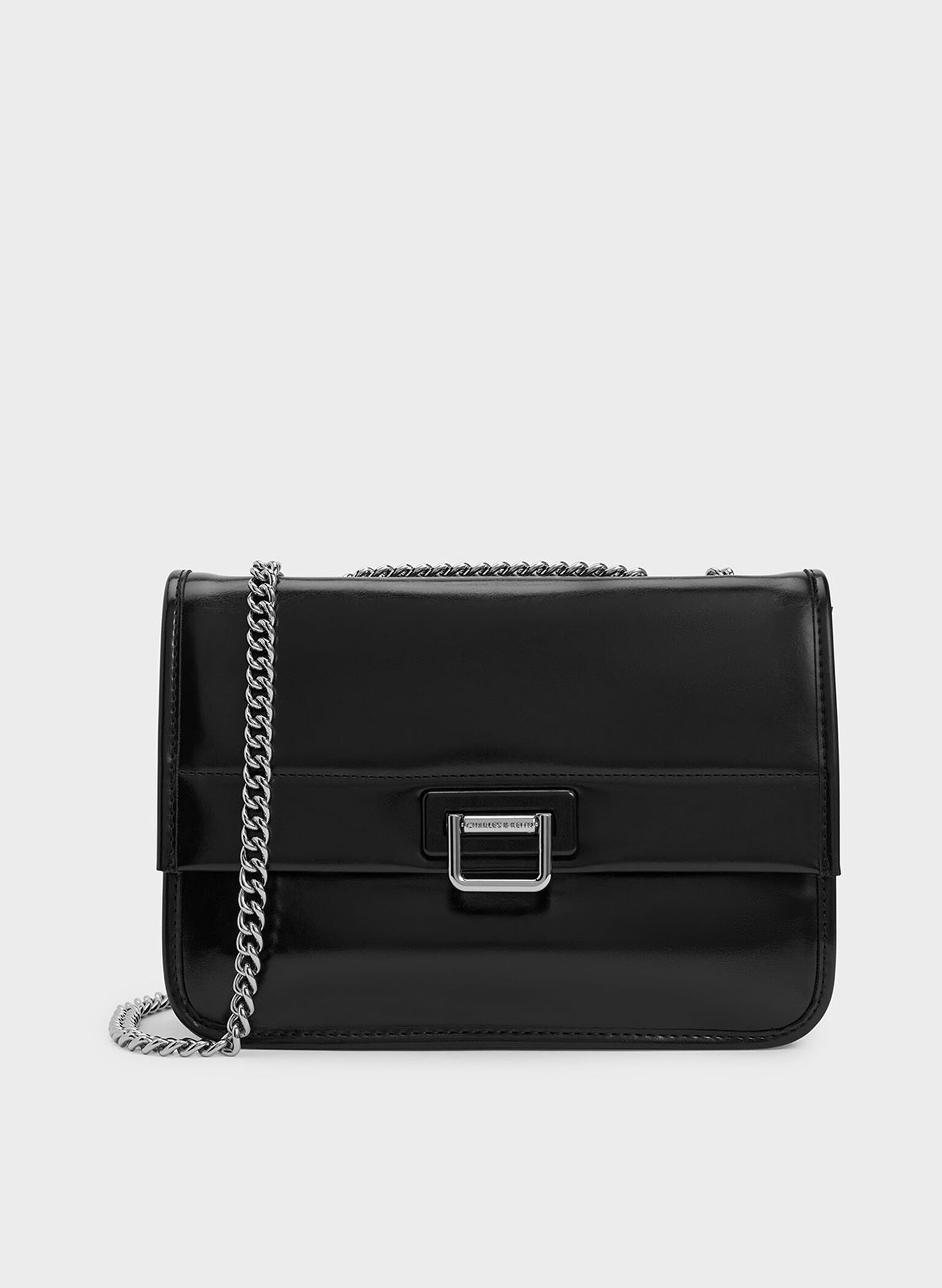 Neva Chain-Strap Shoulder Bag, Noir, hi-res