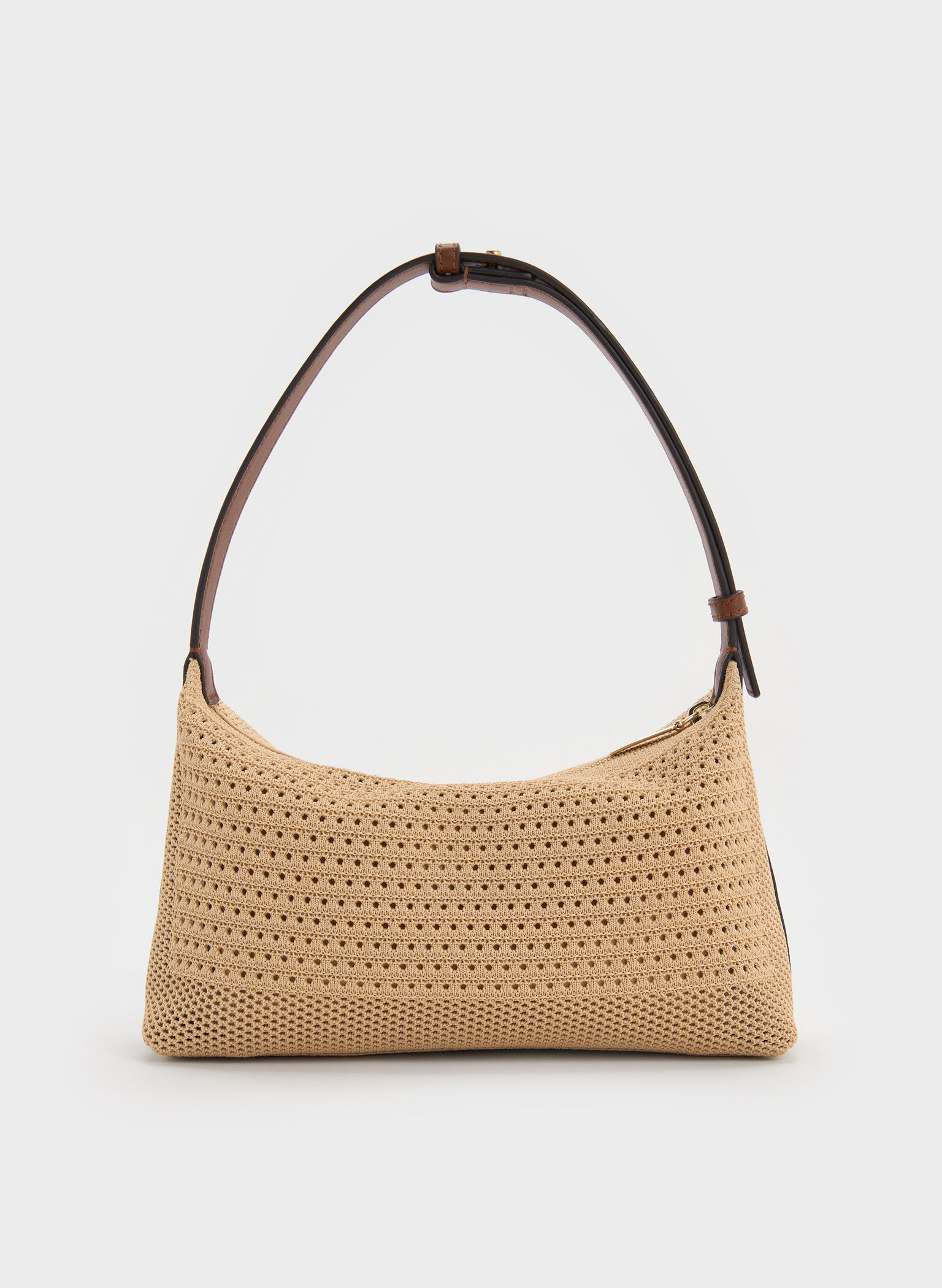 Ida Knitted Shoulder Bag, Beige, hi-res