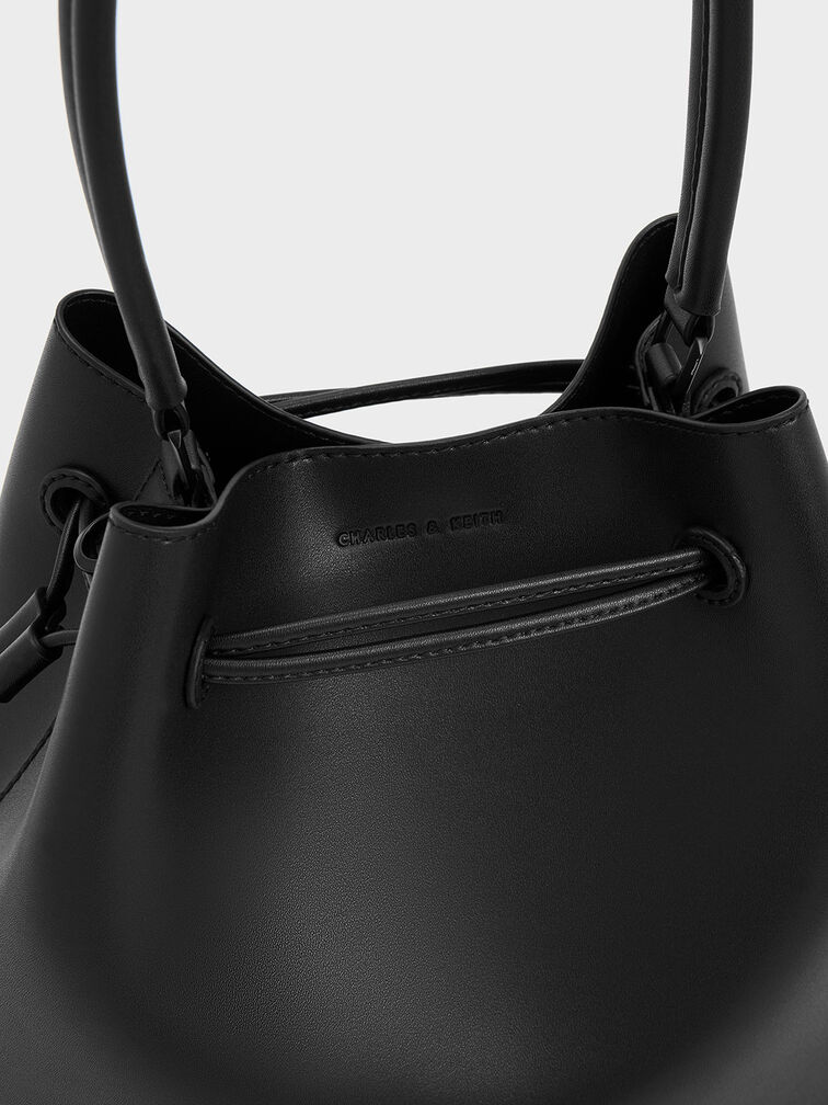Bellamy Drawstring Hobo Bag, Jet Black, hi-res