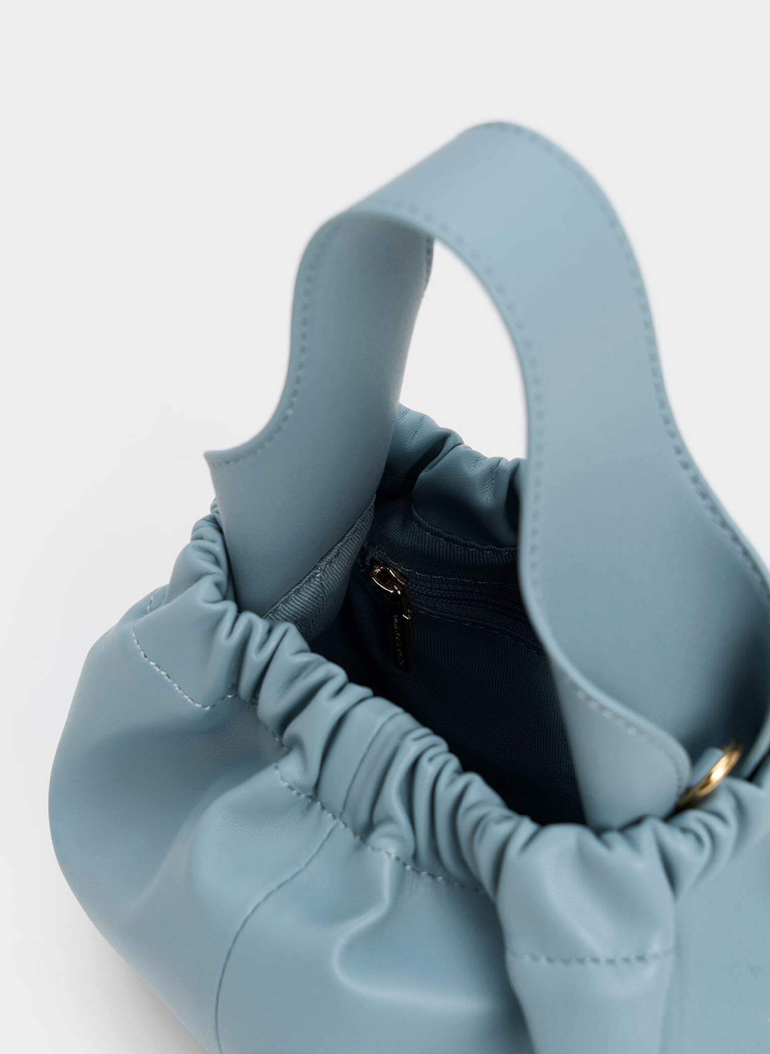 Ally Ruched Slouchy Chain-Handle Bag, Slate Blue, hi-res