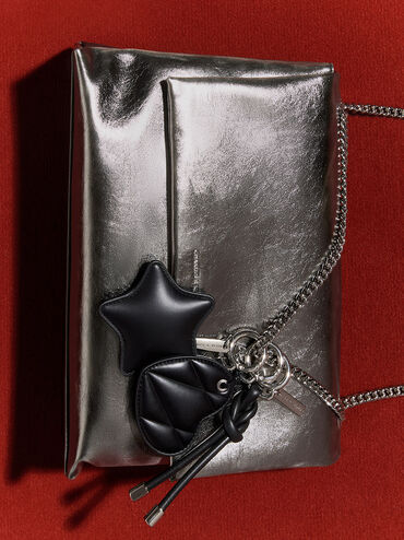 Star Mirror Charm, Noir, hi-res