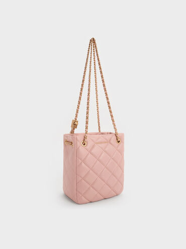 Alva Quilted Braided-Strap Shoulder Bag, Light Pink, hi-res