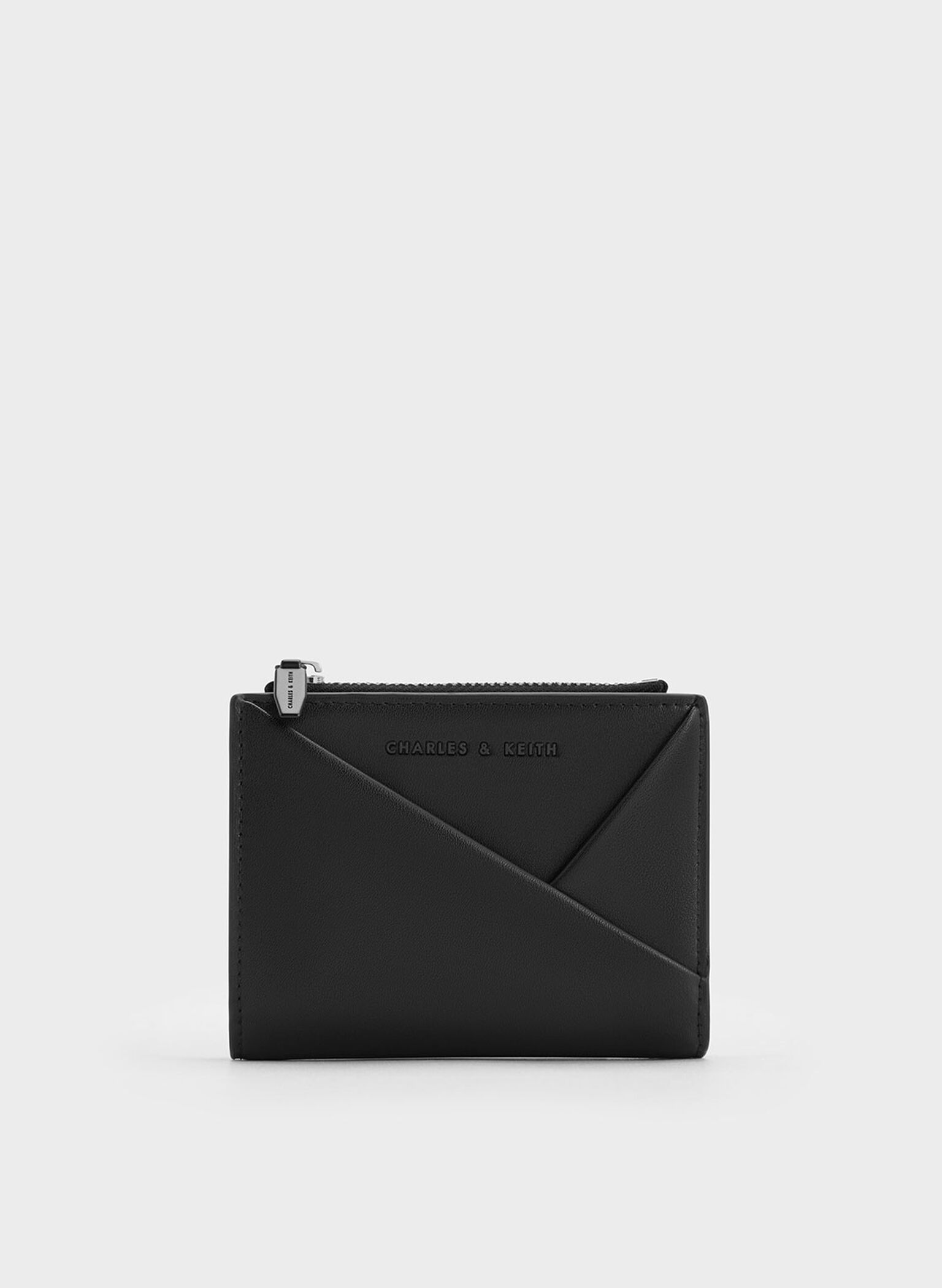 Midori Geometric Top-Zip Wallet, Noir, hi-res