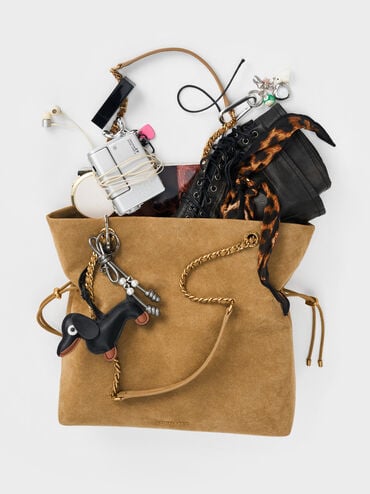 Arya Recycled Suede Braided-Strap Double-Handle Tote Bag, Sahara Sand, hi-res