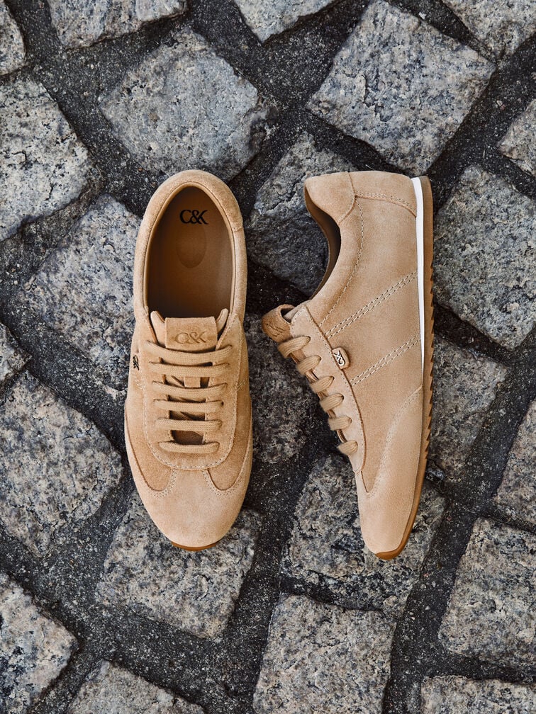 Jace Suede Sneakers, Beige, hi-res