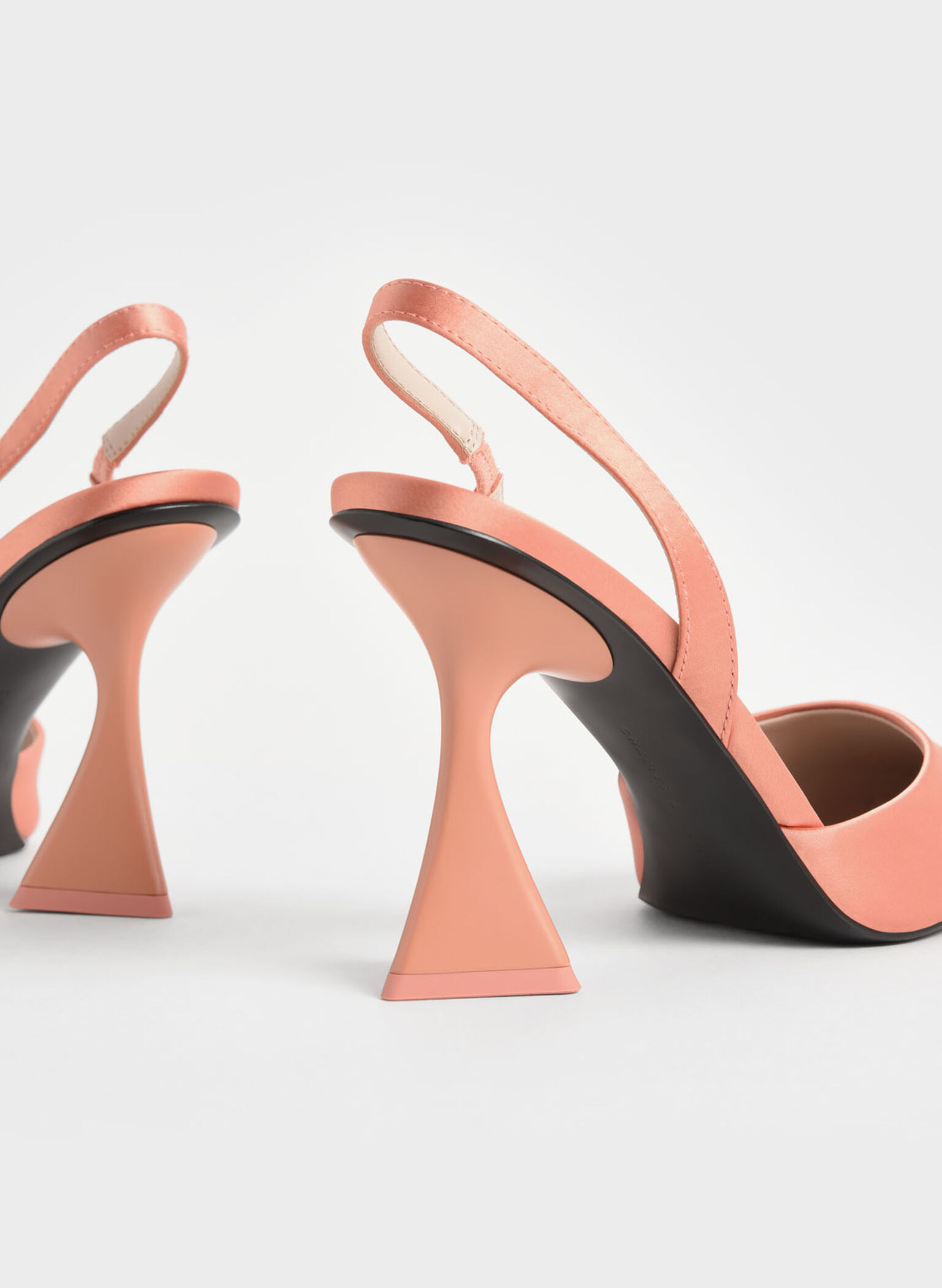 Recycled Polyester Slingback Pumps, Peach, hi-res