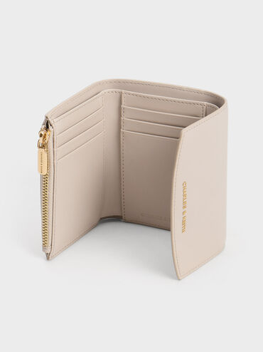 Briony Curved Flap Wallet, Oat, hi-res