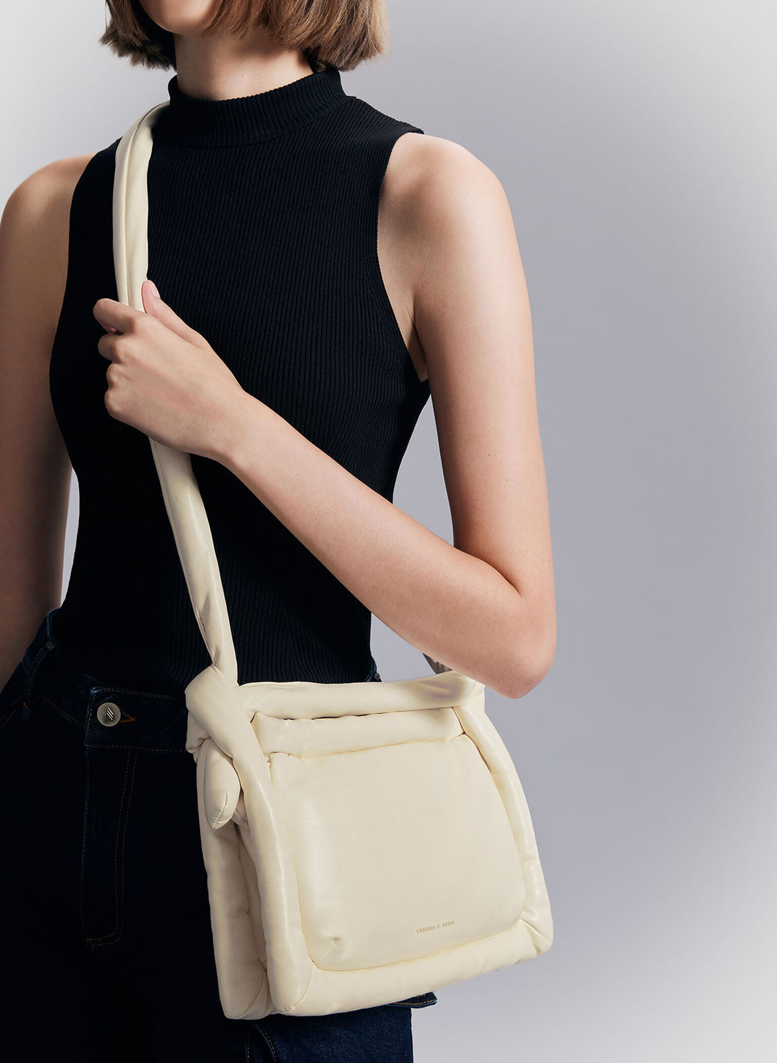 Errya Puffy Crossbody Bag, Cream, hi-res