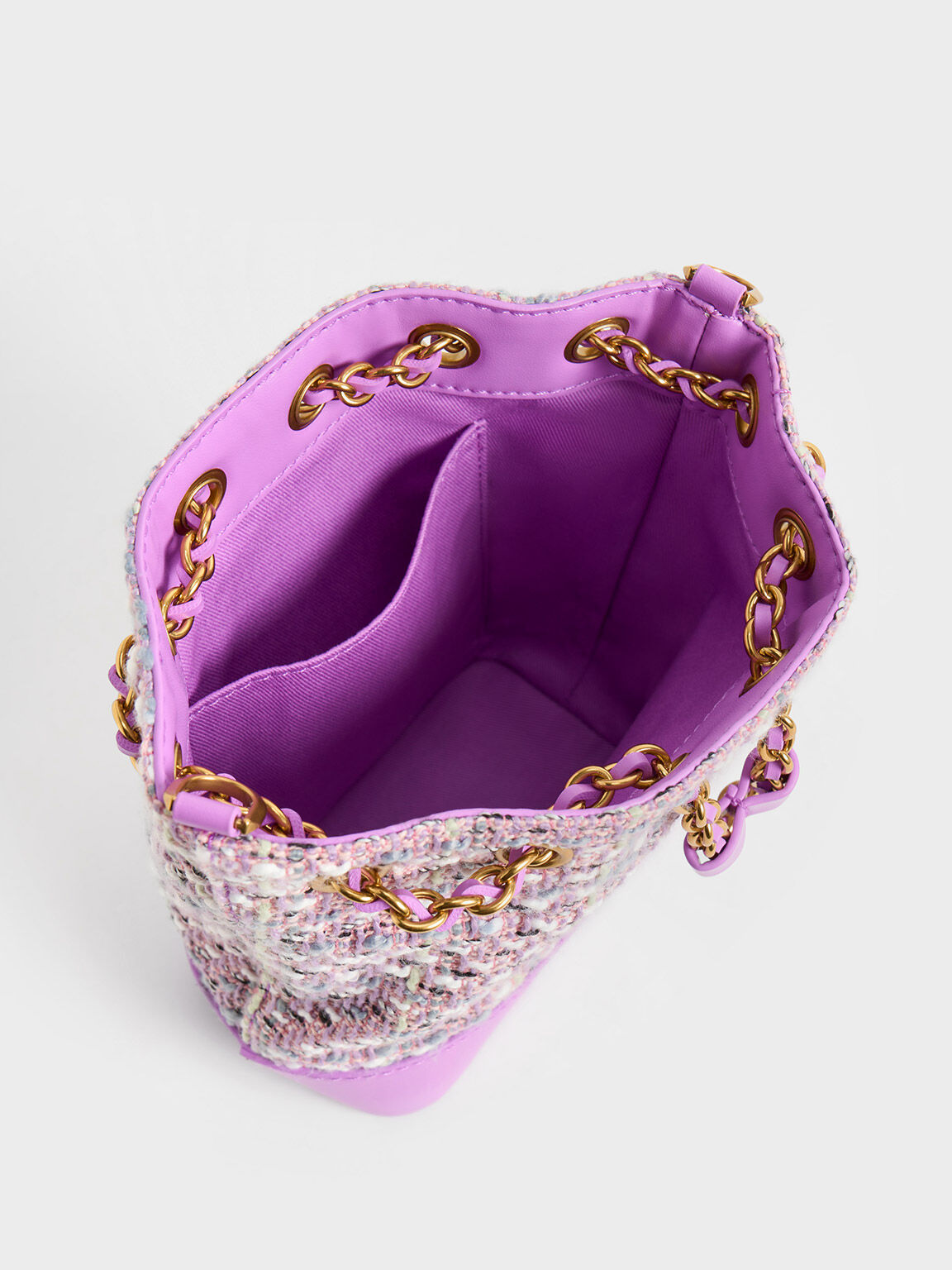 Chanel tweed bucket bag hotsell