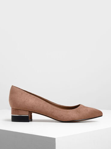 Classic Pointed Toe Pumps, Taupe, hi-res