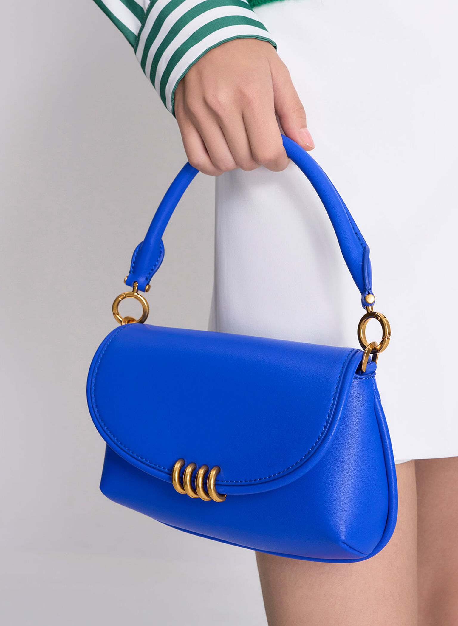 Osiris Metallic Accent Curved Bag, Cerulean, hi-res