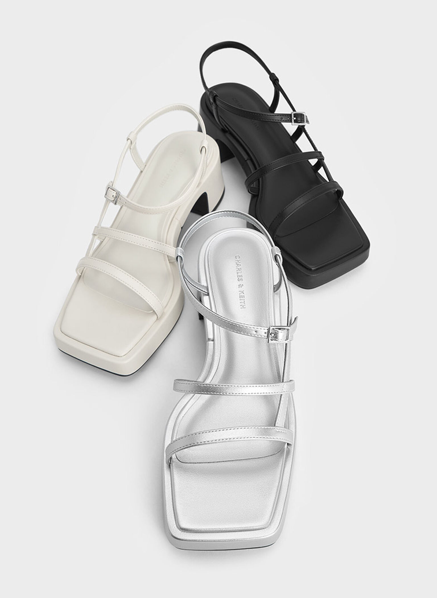 Selene Strappy Sandals, Chalk, hi-res