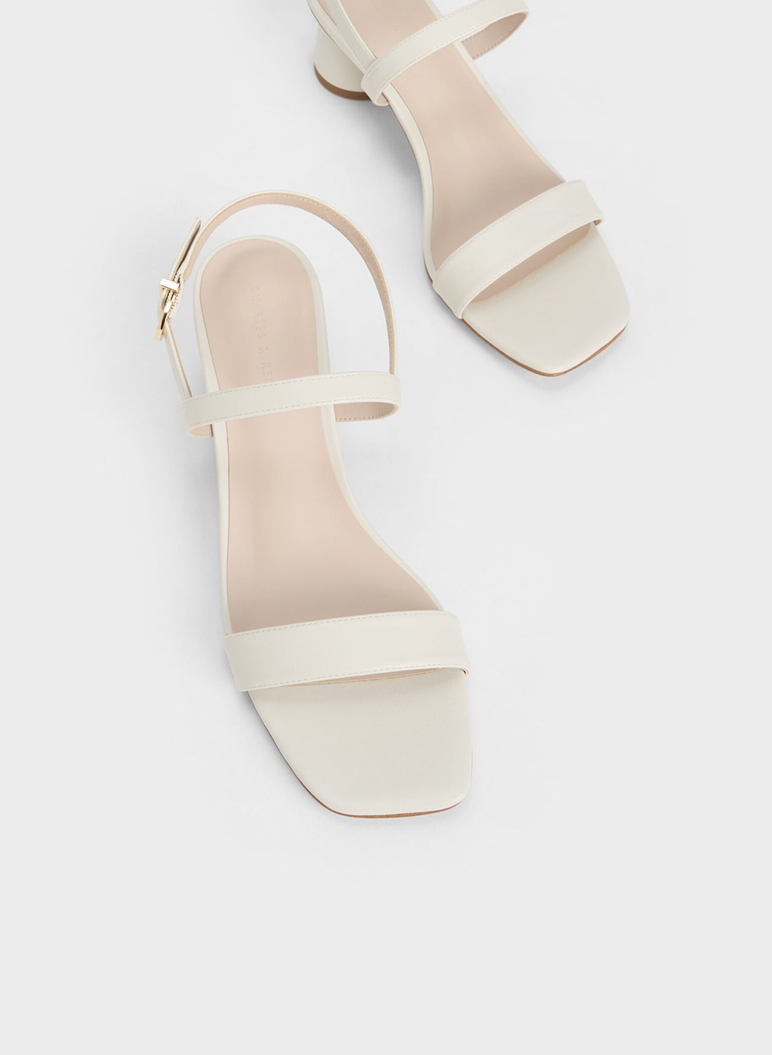 Cylindrical Heel Back Strap Sandals, Chalk, hi-res