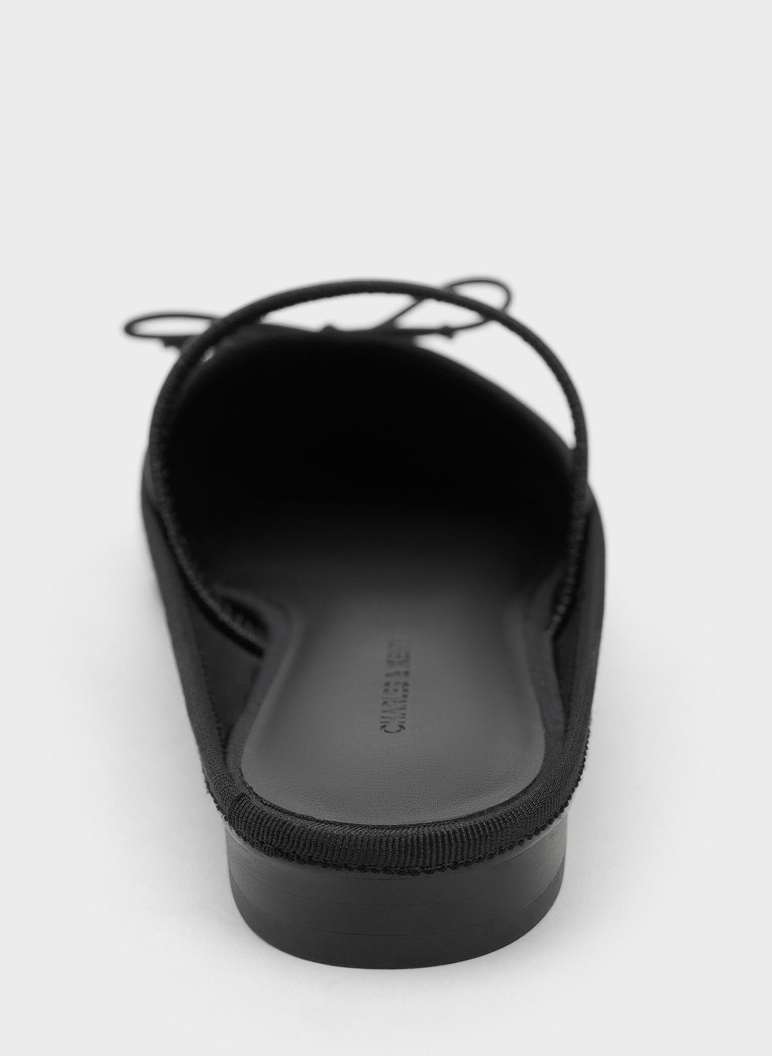 Two-Tone Bow Slip-On Flats, Black, hi-res