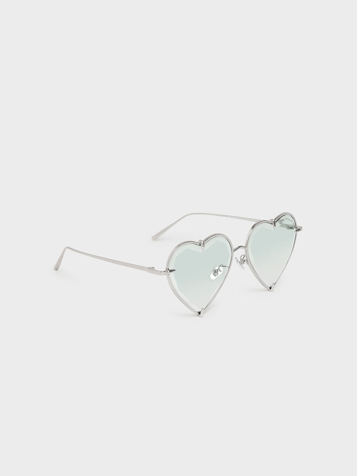 Thin Metal Frame Heart-Shaped Sunglasses, Multi, hi-res