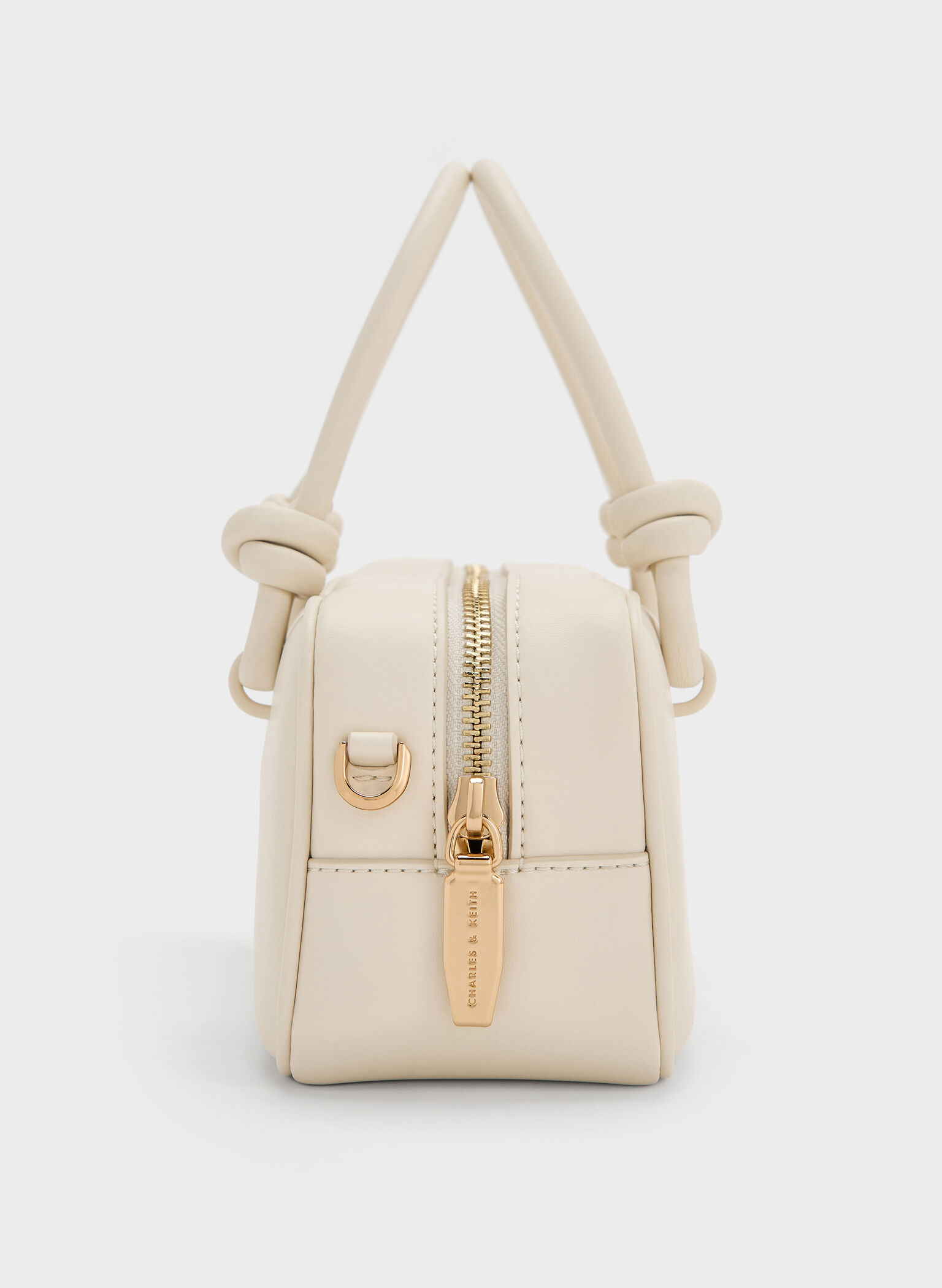 Sammie Knotted-Handle Elongated Bag, Cream, hi-res