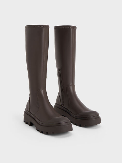 Indra Knee-High Boots, Dark Brown, hi-res