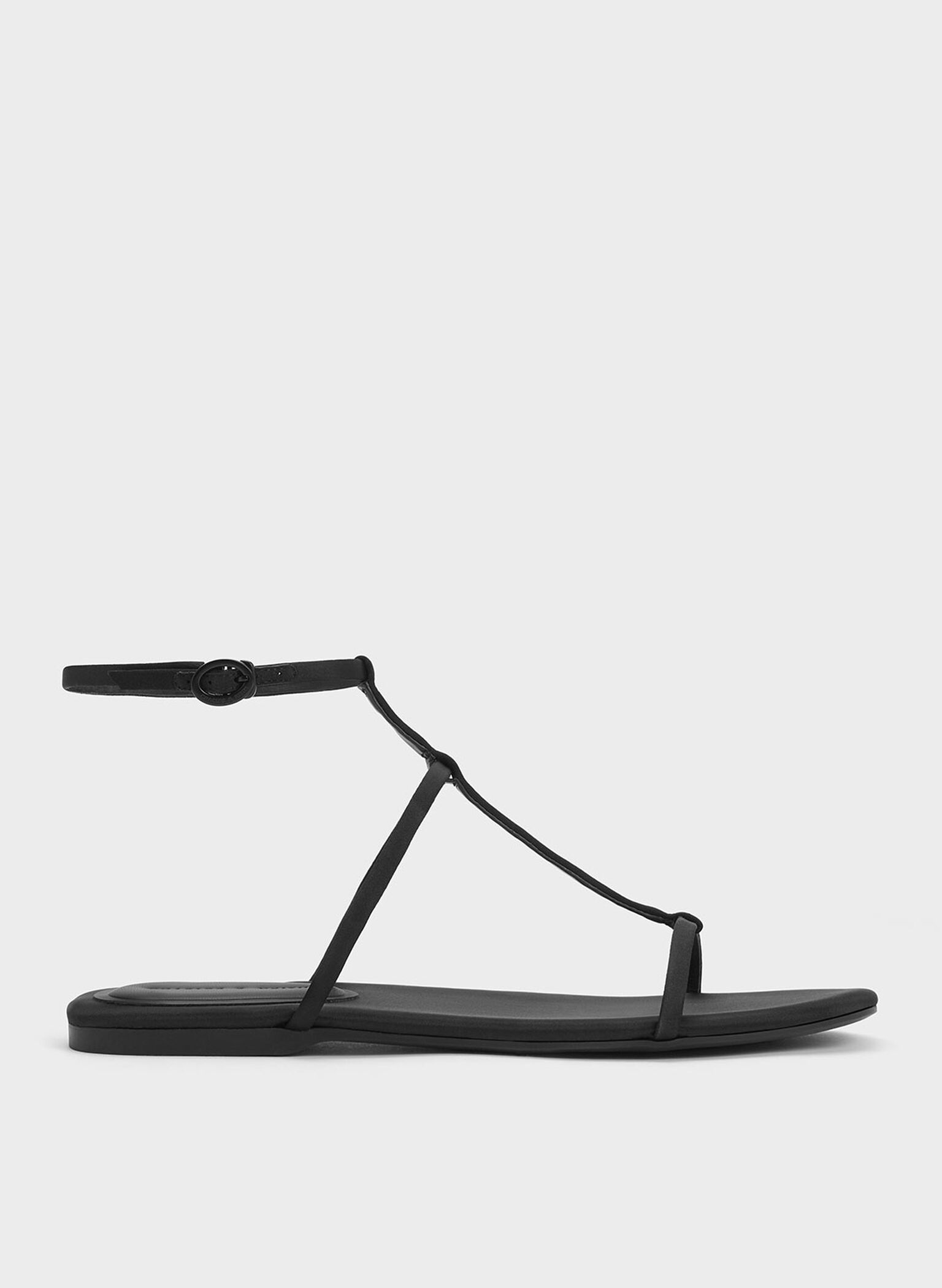 Recycled Polyester Gladiator Sandals, Black, hi-res