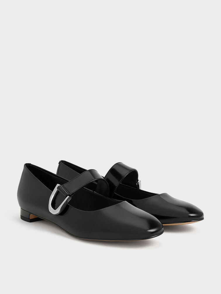 Gabine Leather Mary Janes, Black Box, hi-res