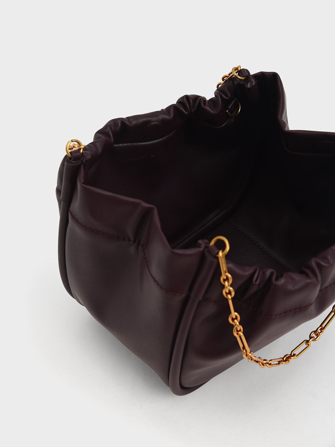 Solange Double Chain Handle Slouchy Bag, Dark Oak, hi-res