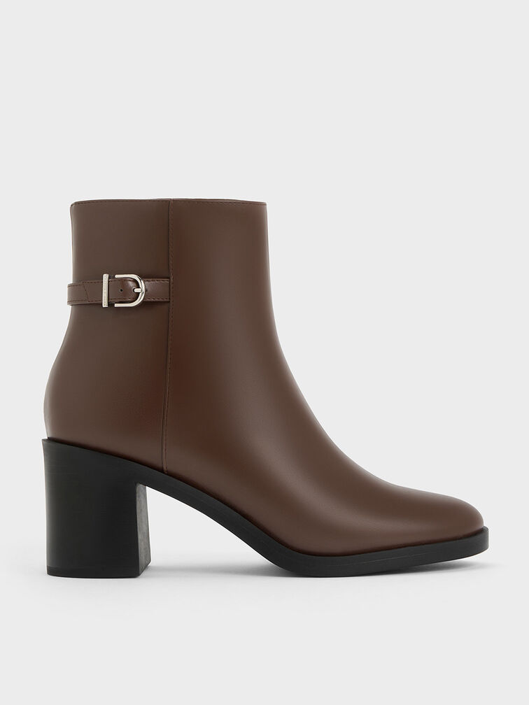 brown heeled ankle boots