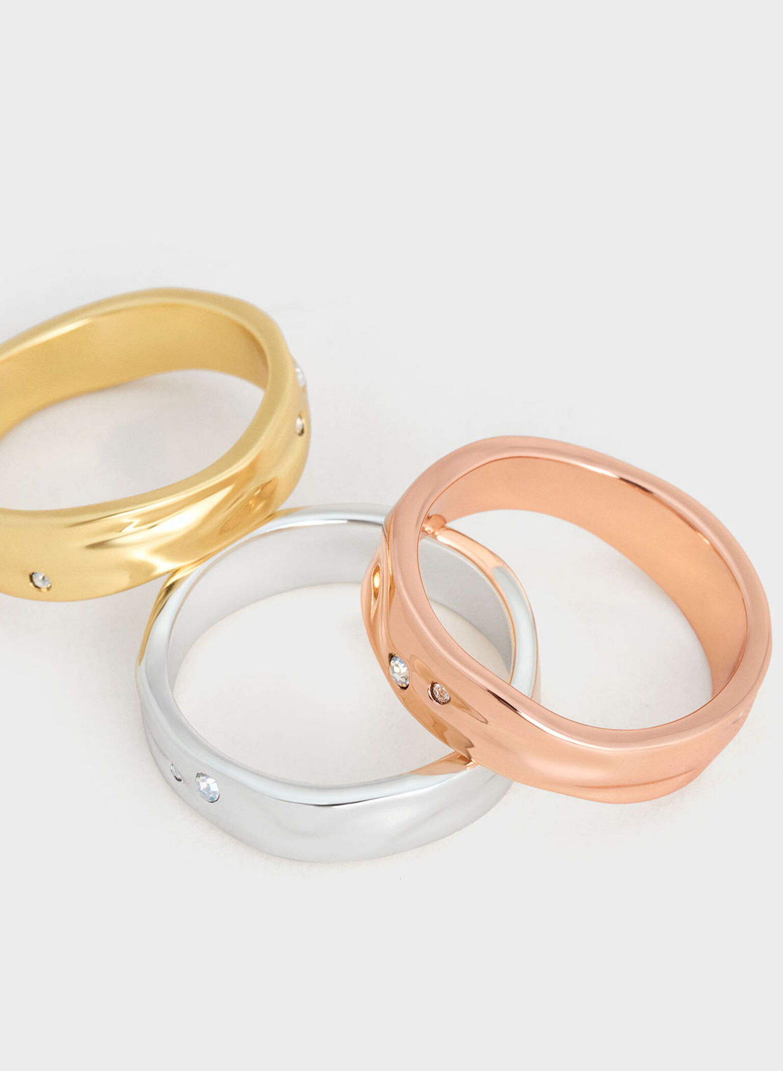 Ottilie Crystal Sculptural Ring, Rose Gold, hi-res