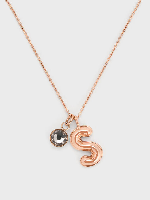 Alphabet 'S' Charm, Rose Gold, hi-res