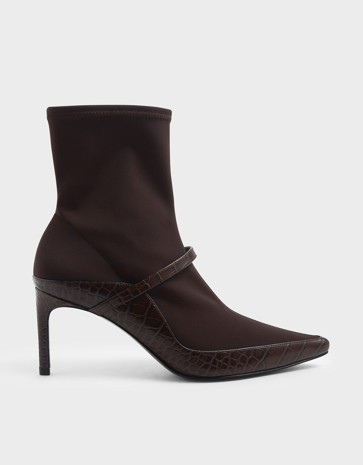 black pointed sock boot