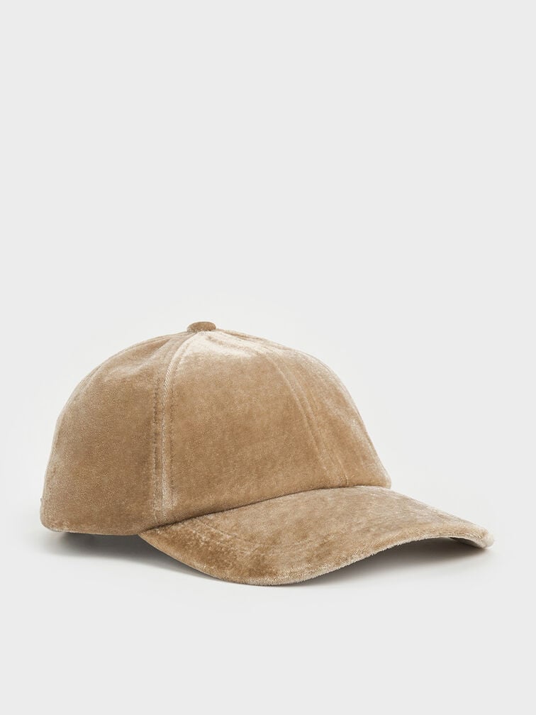 Velvet Cap, Beige, hi-res