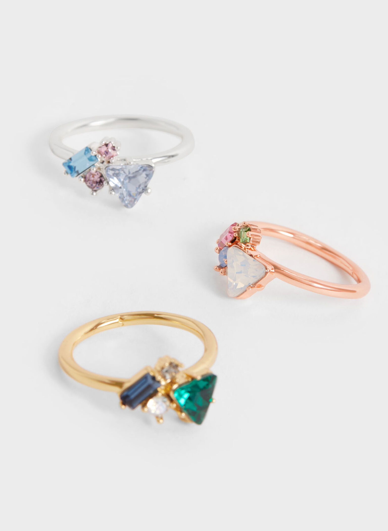 Crystal-Embellished Ring, Rose Gold, hi-res
