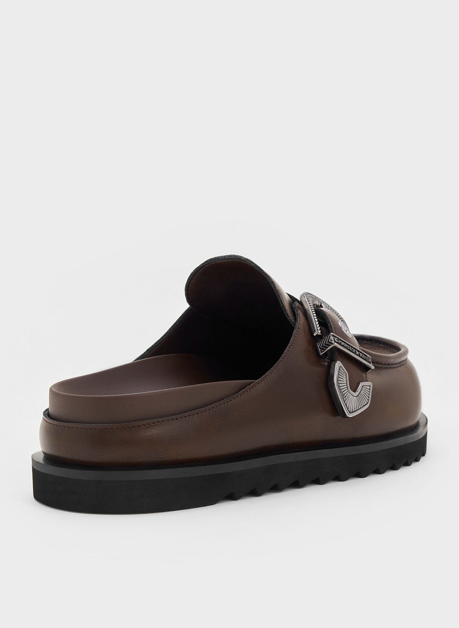 Kirke Buckle-Strap Flatform Mules, Dark Brown, hi-res