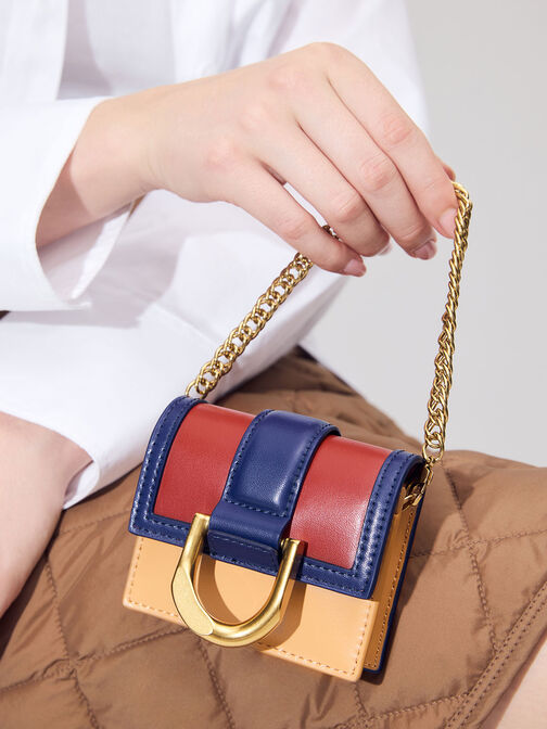 Gabine Colour-Block Chain-Link Cardholder, Multi, hi-res