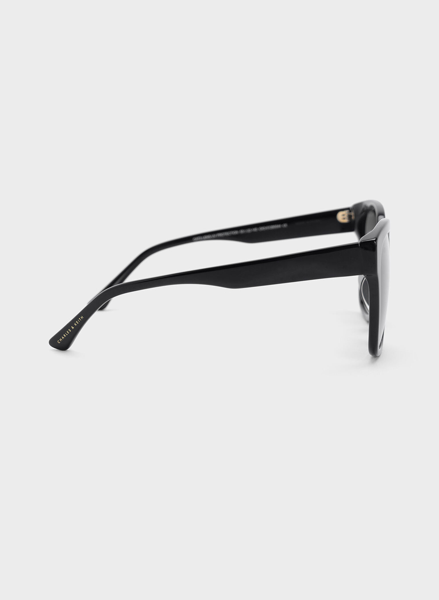 Recycled Acetate Square Sunglasses, Black, hi-res