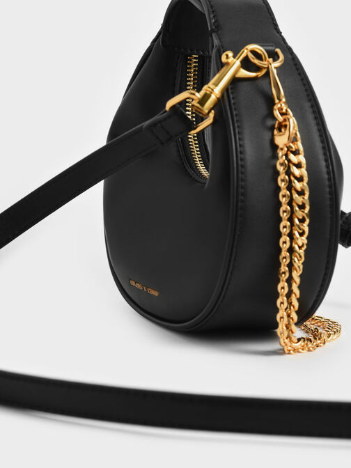 Mini Crescent Hobo Bag, Black, hi-res