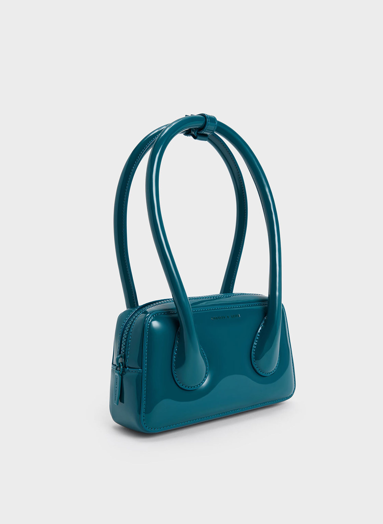 Lula Patent Double Handle Bag, Turquoise, hi-res