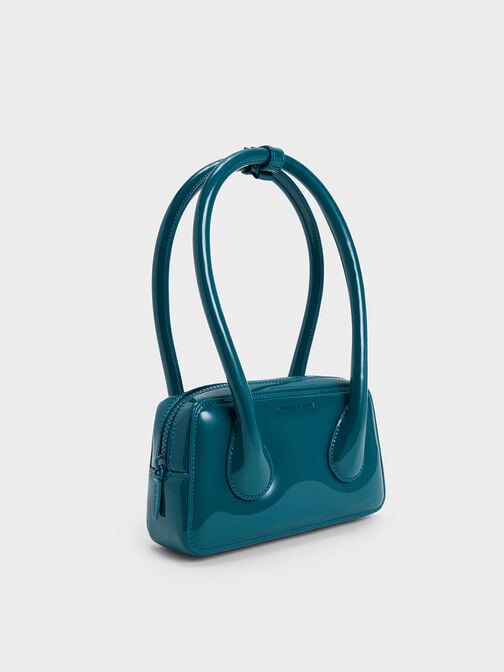 Lula Patent Double Handle Bag, Turquoise, hi-res