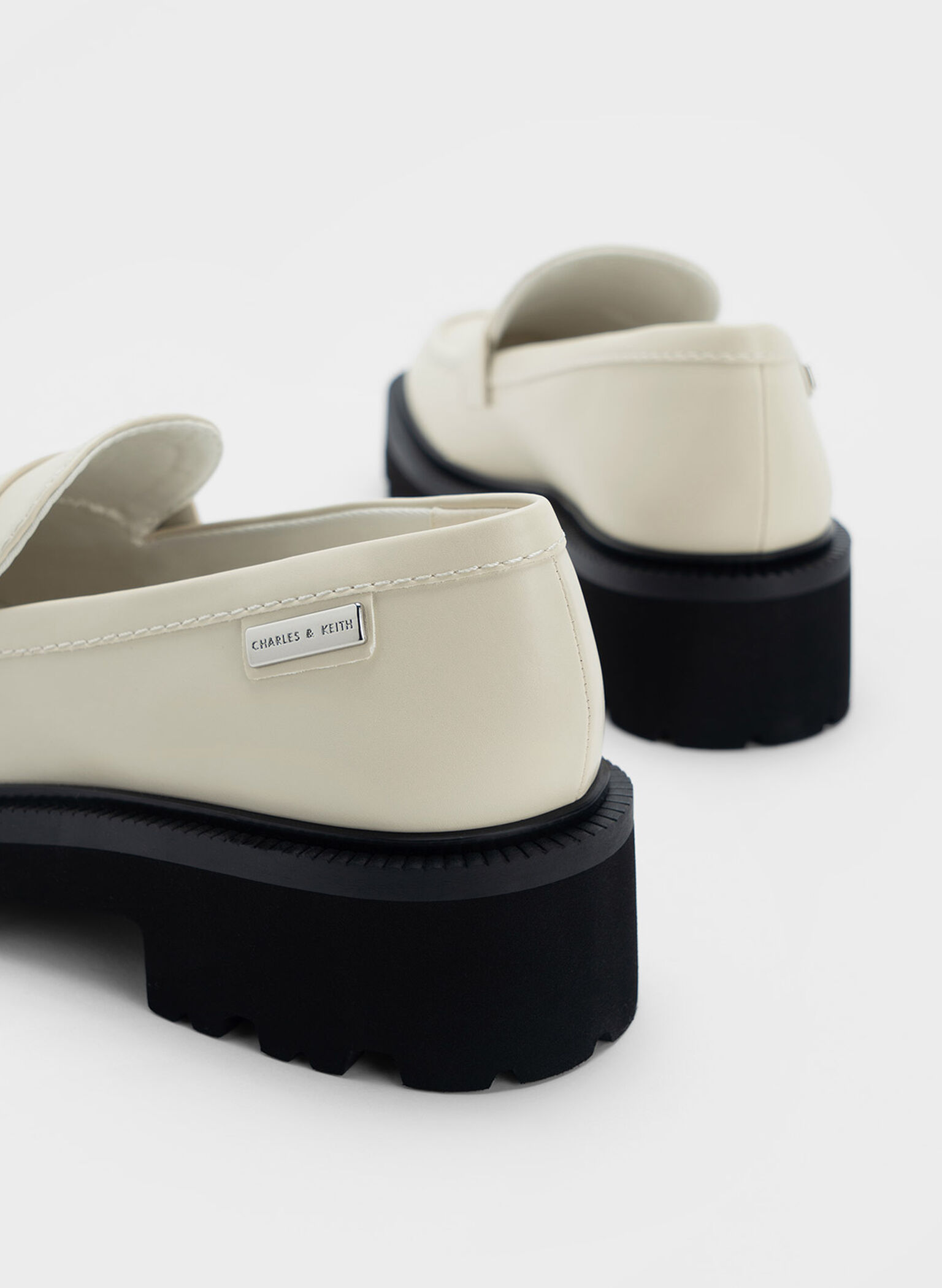 Remy Covered Ridge-Sole Loafers, Chalk, hi-res