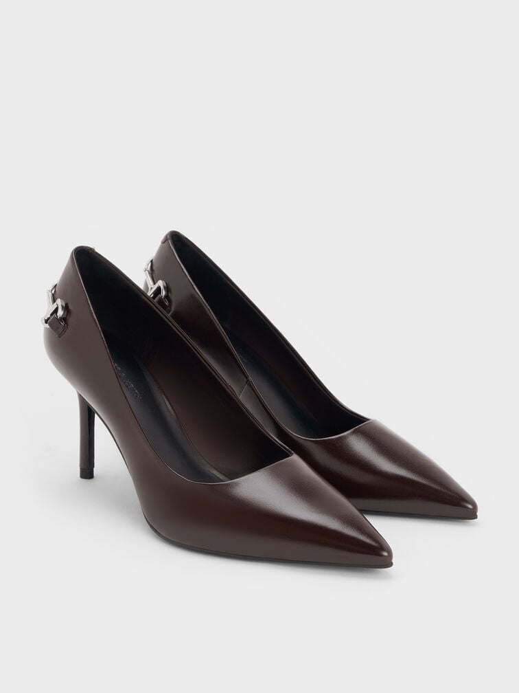 Erinna Metallic-Accent Pointed-Toe Pumps, Burgundy, hi-res