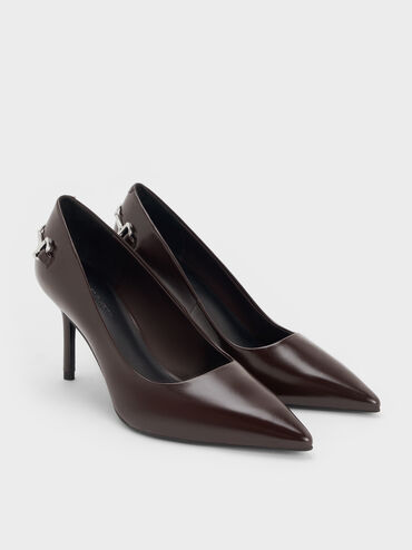 Erinna Metallic-Accent Pointed-Toe Pumps, Burgundy, hi-res