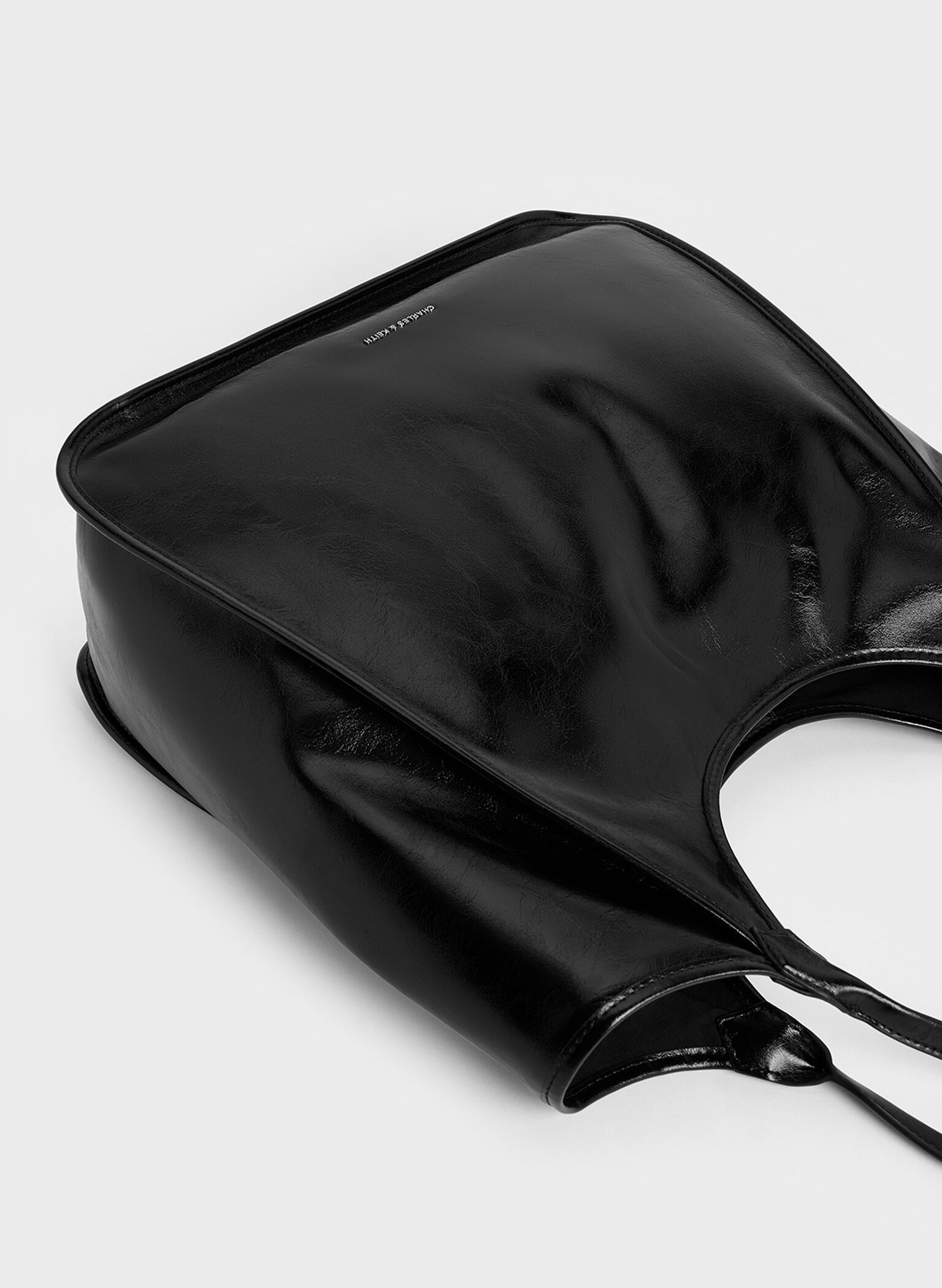Sianna Crinkle-Effect Slouchy Tote Bag, Black, hi-res