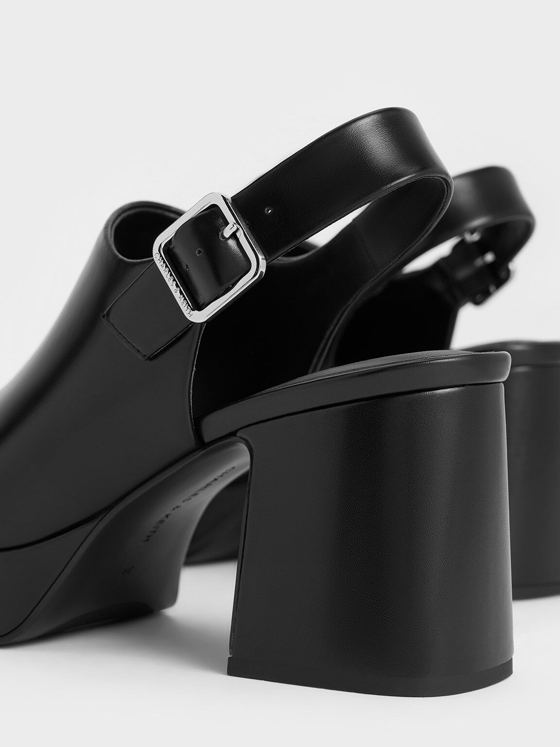 Peep Toe Platform Sandals Black