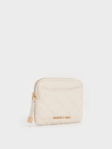 Duo Quilted Card Holder, Cream, hi-res