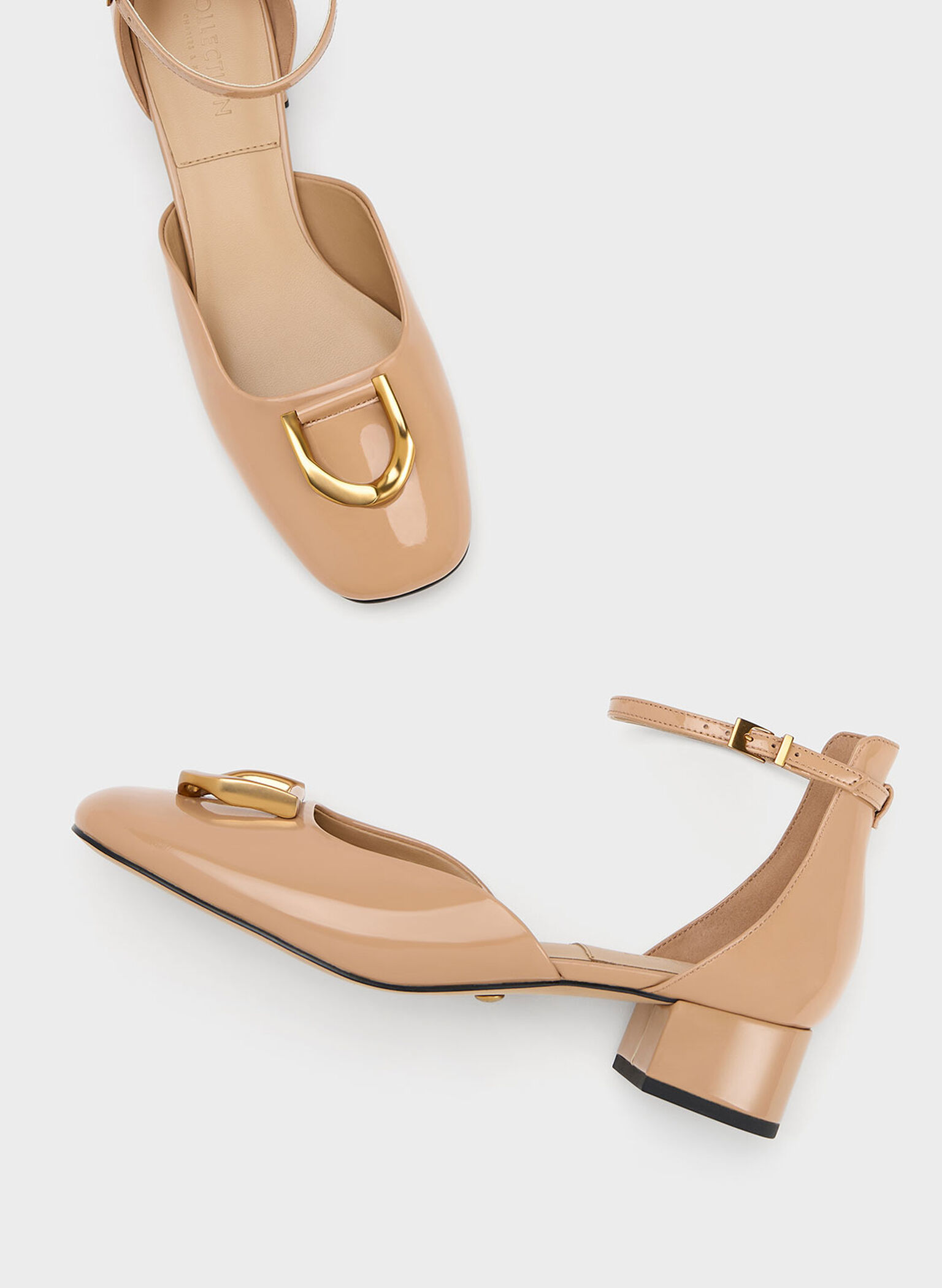 Gabine Patent Leather D'Orsay Pumps, Nude, hi-res