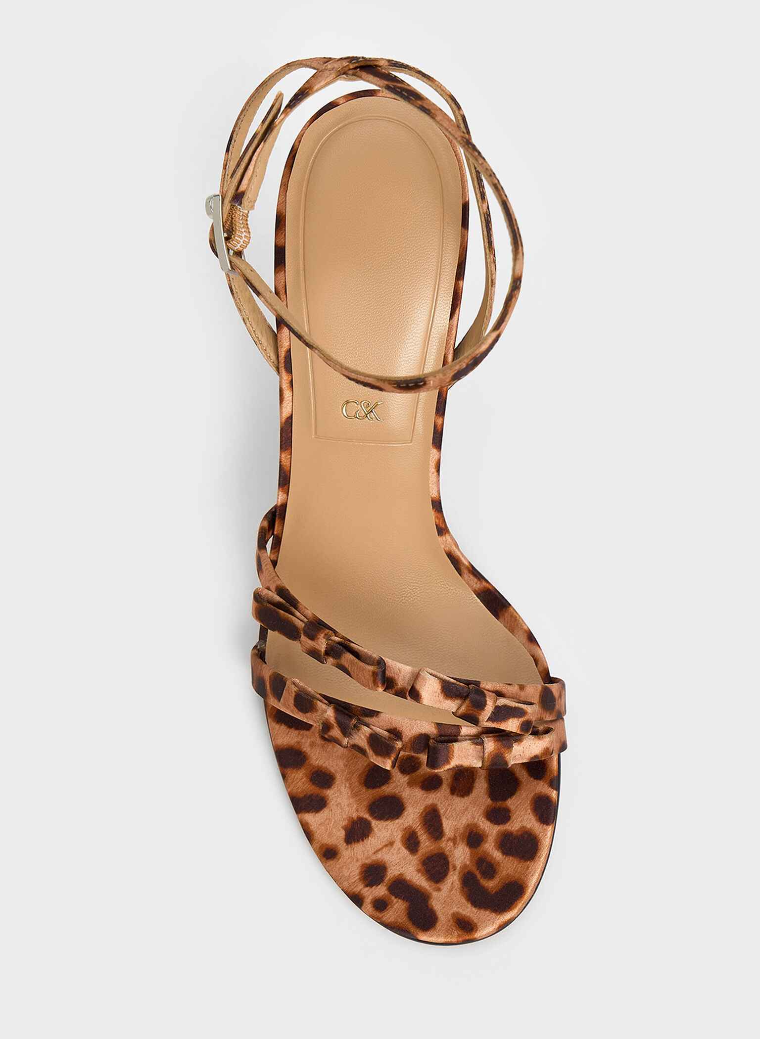 Jessy Recycled Polyester Bow Ankle-Strap Stiletto-Heel Sandals, Multi, hi-res