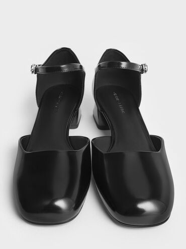 D'Orsay Ankle-Strap Pumps, Black Box, hi-res